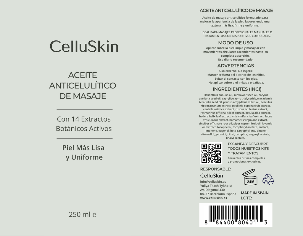 Aceite Anticelulítico de Masaje CelluSkin