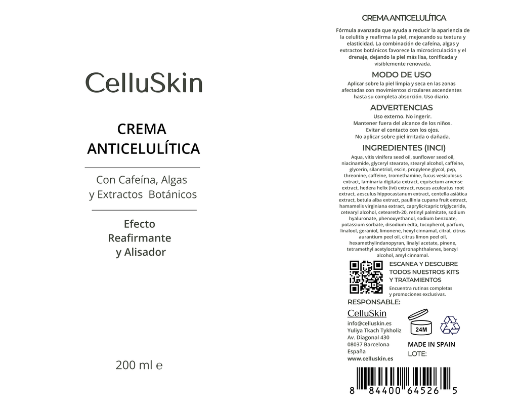 Crema anticelulitica con 14 plantas medicinales