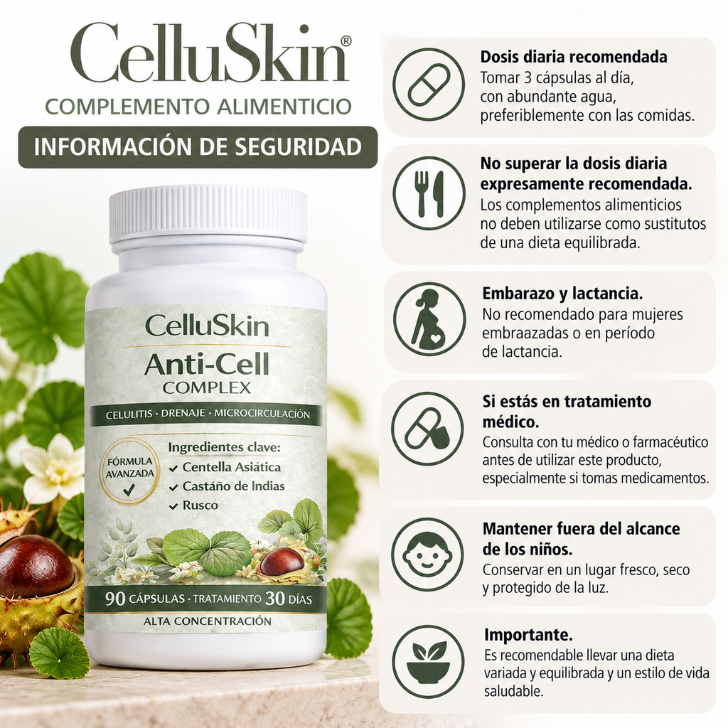 Método CelluSkin para Celulitis Rebelde. Pack de 6 productos.