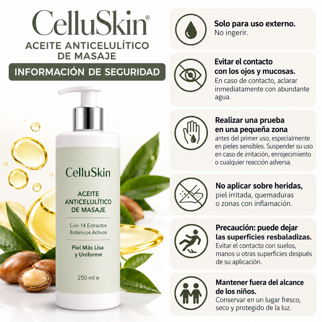 Aceite anticelulitico de masaje + ventosa