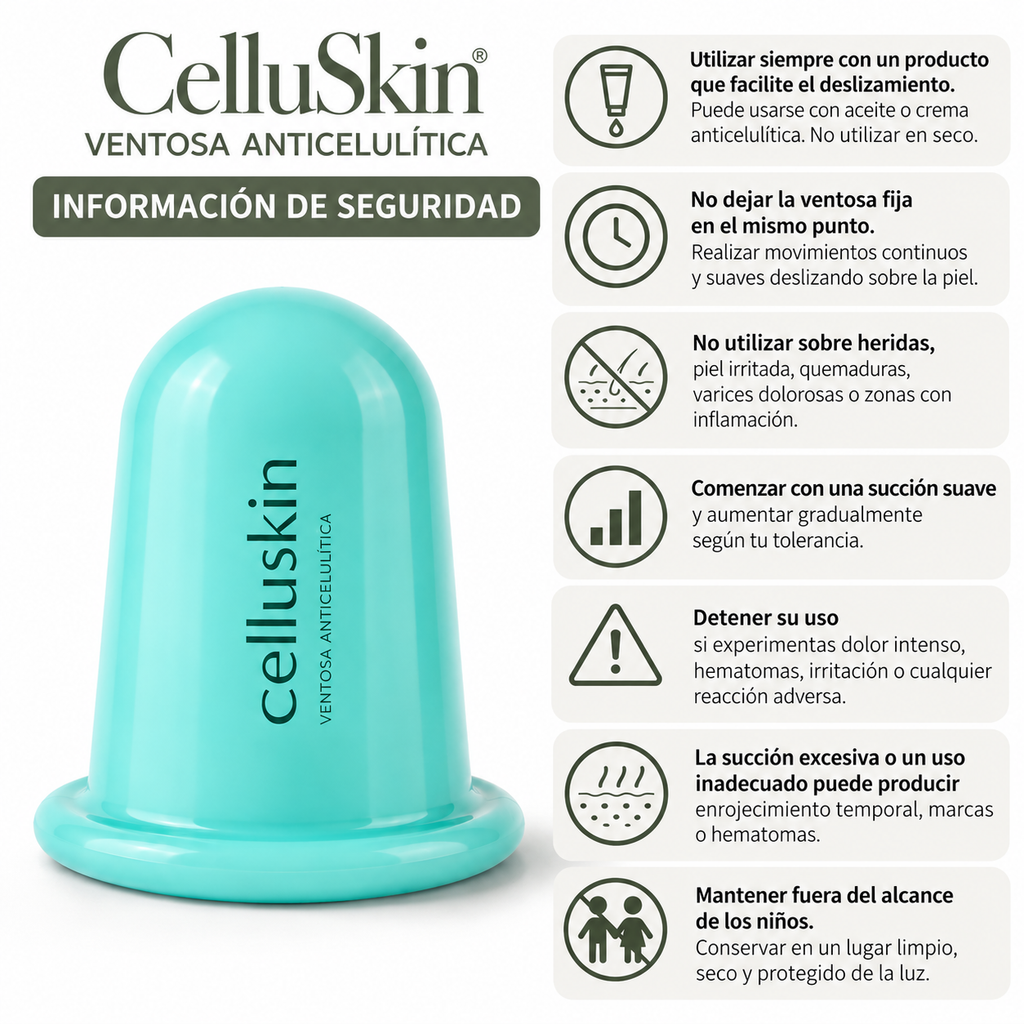 Aceite anticelulitico de masaje + ventosa