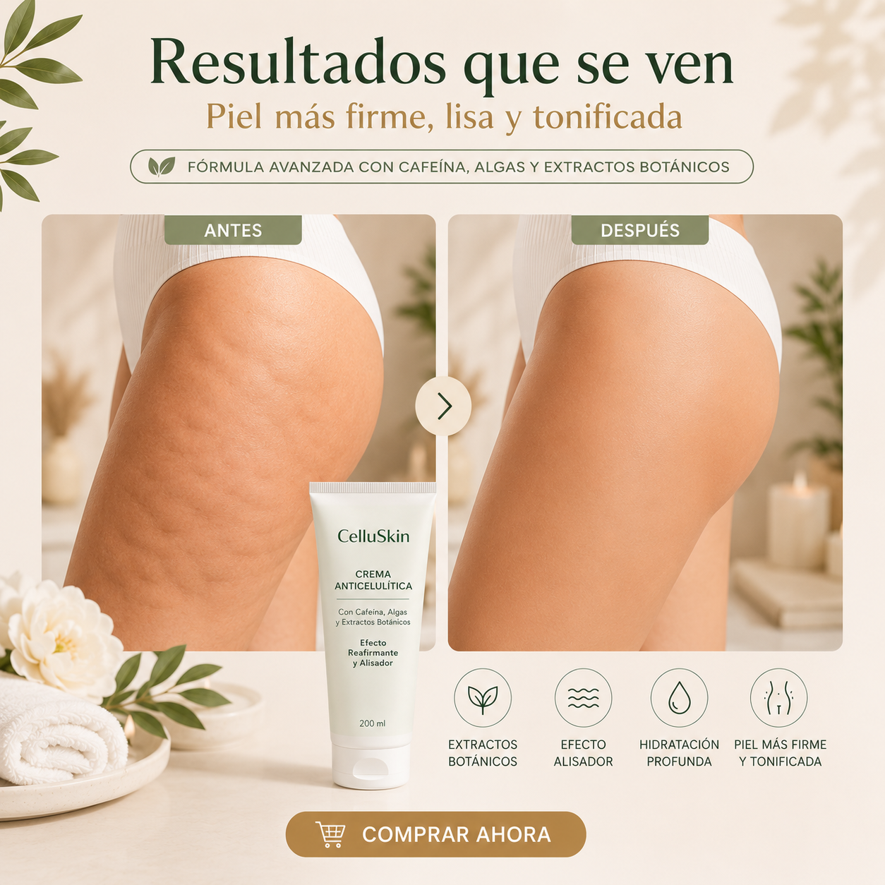 Crema anticelulitica con 14 plantas medicinales