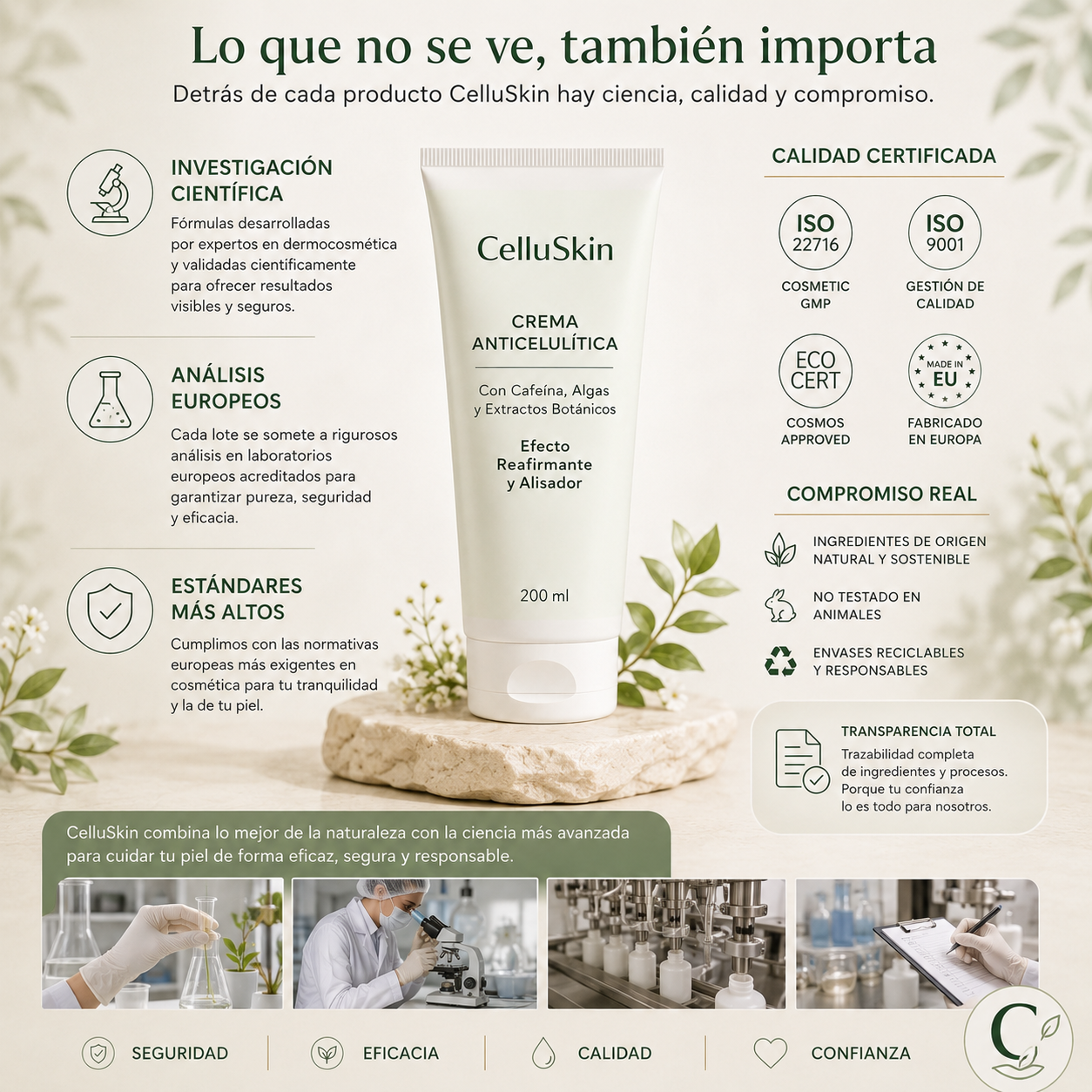 Crema anticelulitica con 14 plantas medicinales
