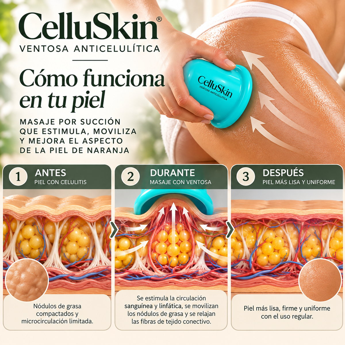 Ventosa Anticelulítica de Silicona CelluSkin