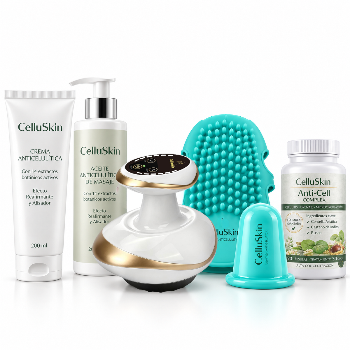 Método CelluSkin para Celulitis Rebelde. Pack de 6 productos.